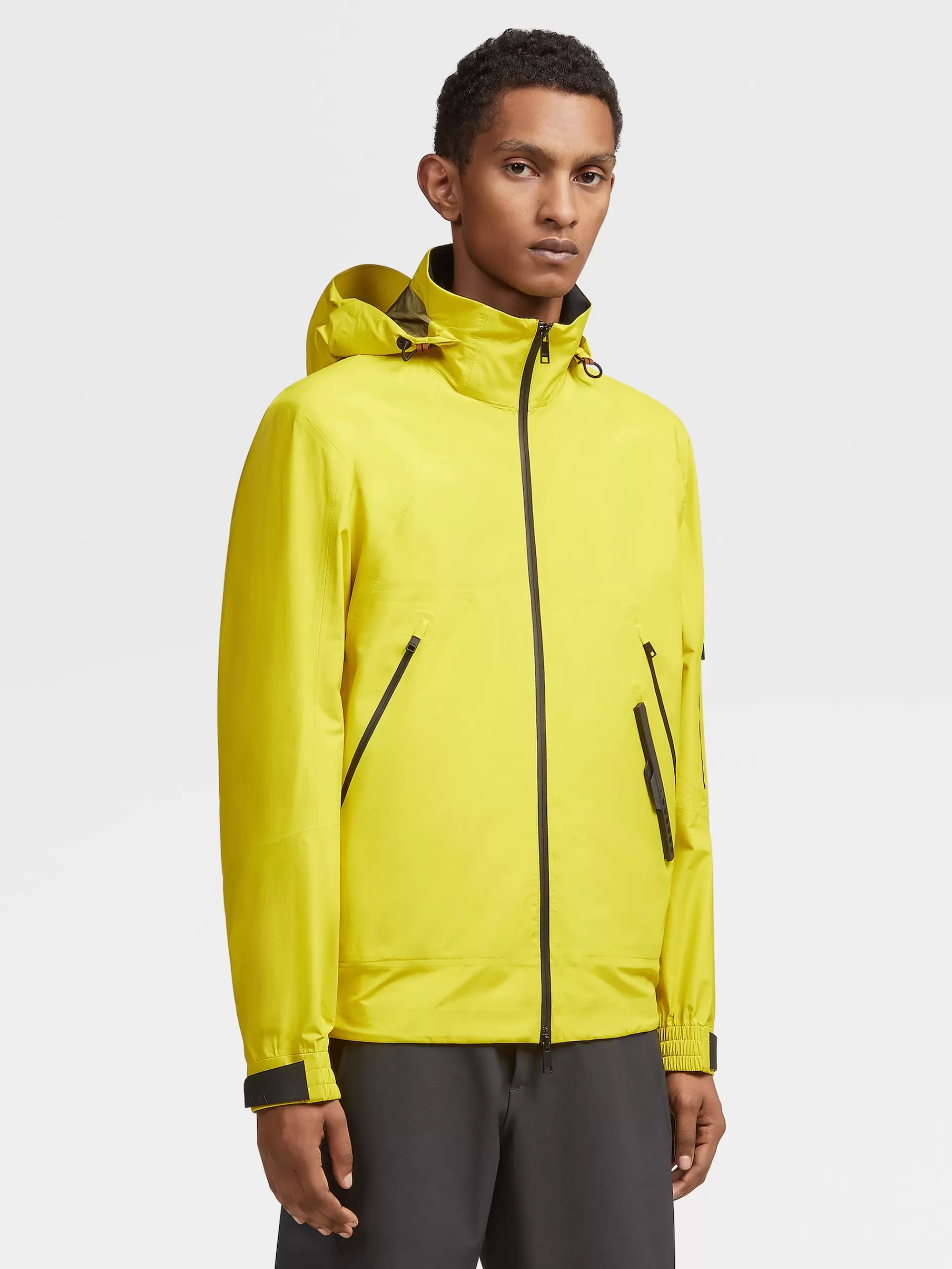 ZEGNA Roupa Desportiva^Blusao Com Capuz Em Tecido Tecnico De 3 Camadas #Usetheexisting™ Amarelo