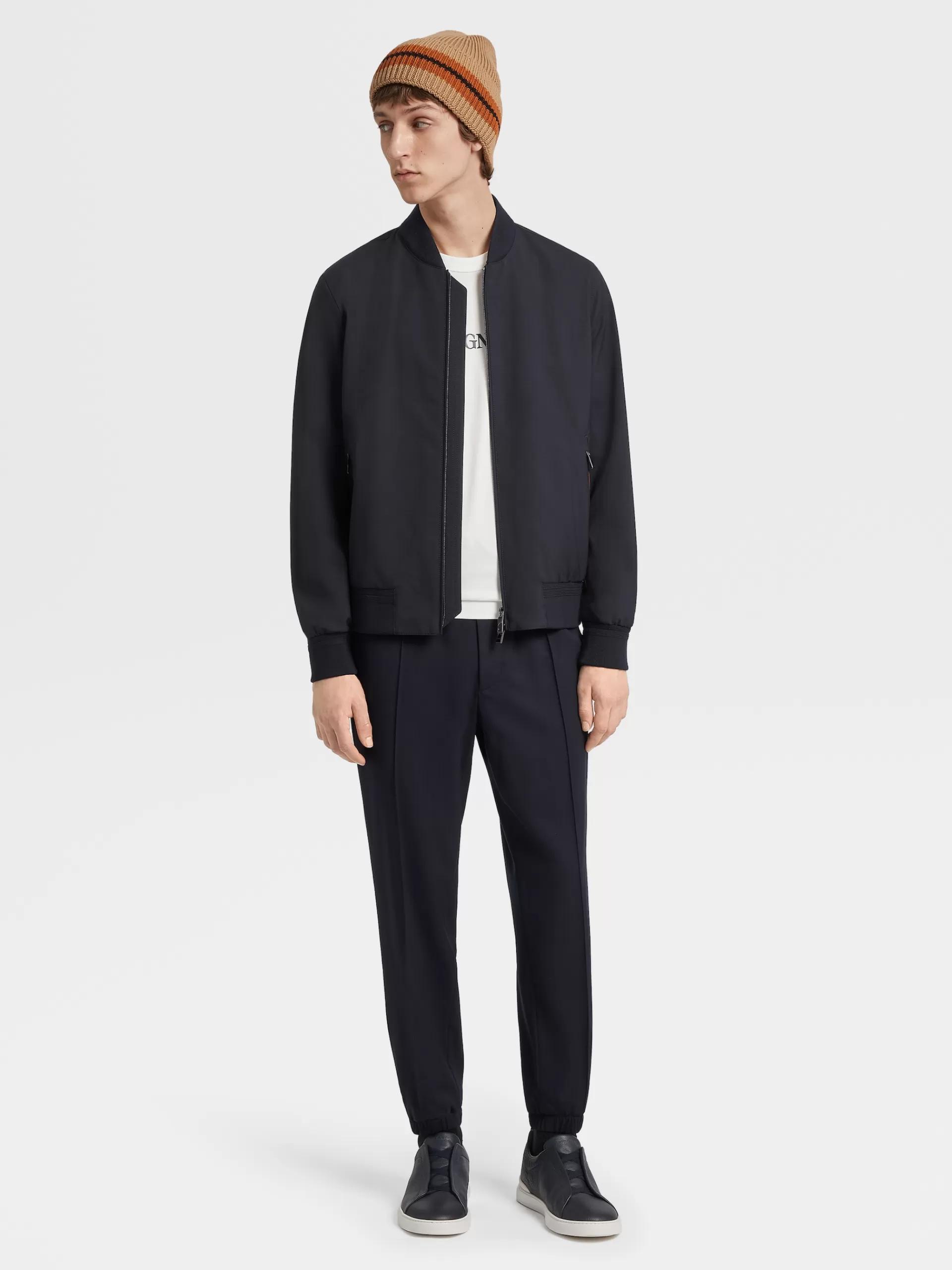 ZEGNA Blusoes E Casacos^Bomber Em La Trofeo™ Elements Azul-Marinho