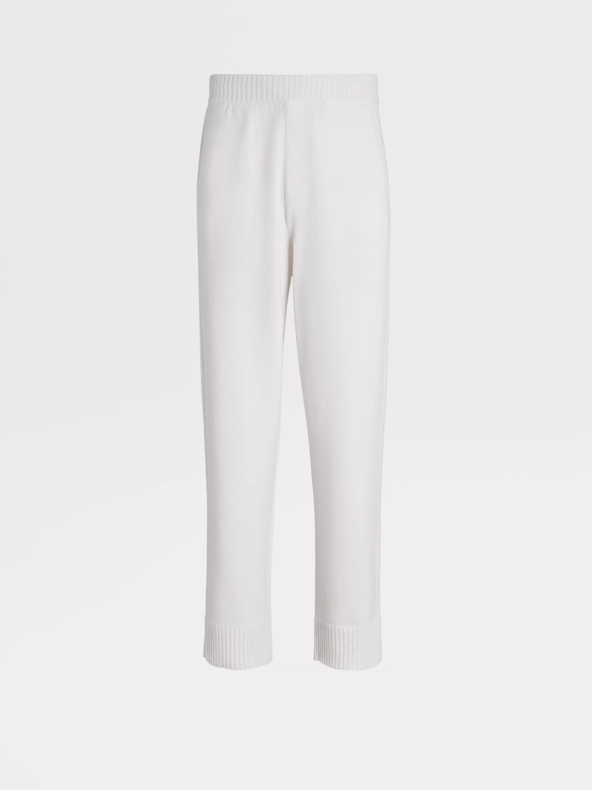 ZEGNA Calças Jogger^Calças Joggers Em Malha De Caxemira E Algodao Brancas Branco