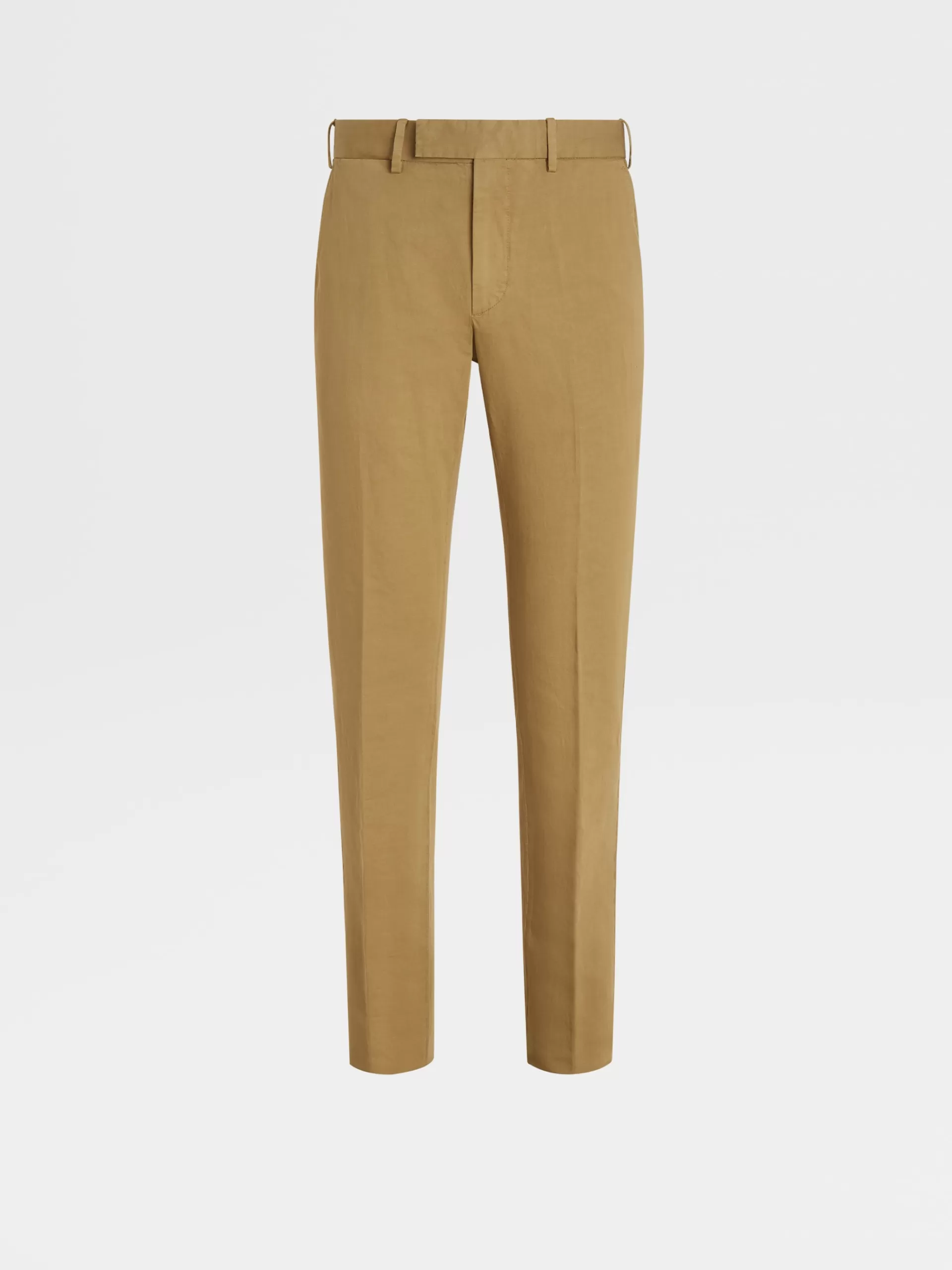 ZEGNA Calças^Calças No Tom Summer Chino Em Algodao E Linho Verde-Tropa Claro