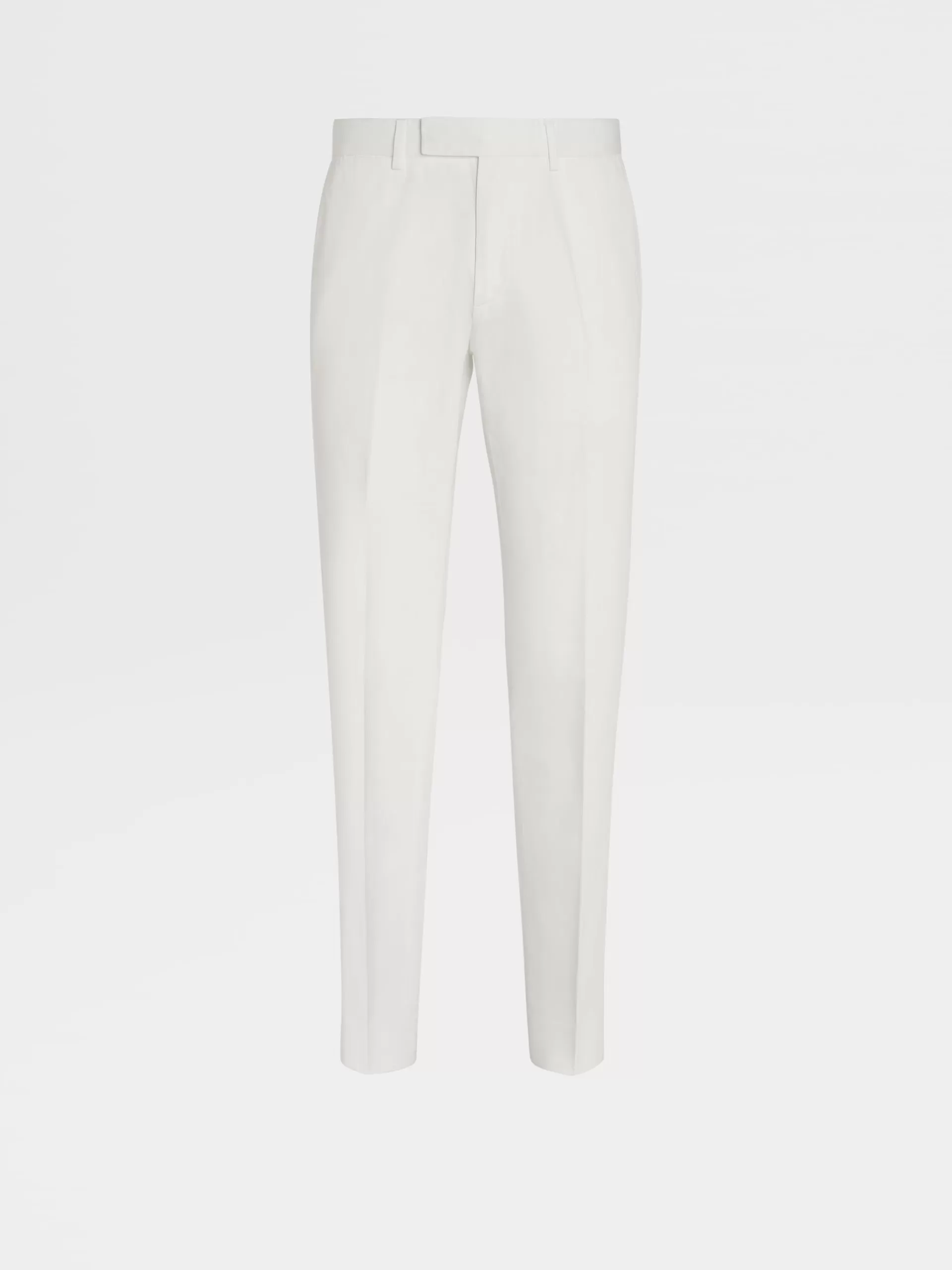 ZEGNA Calças^Calças Summer Chino Brancas Em Algodao E Linho Branco