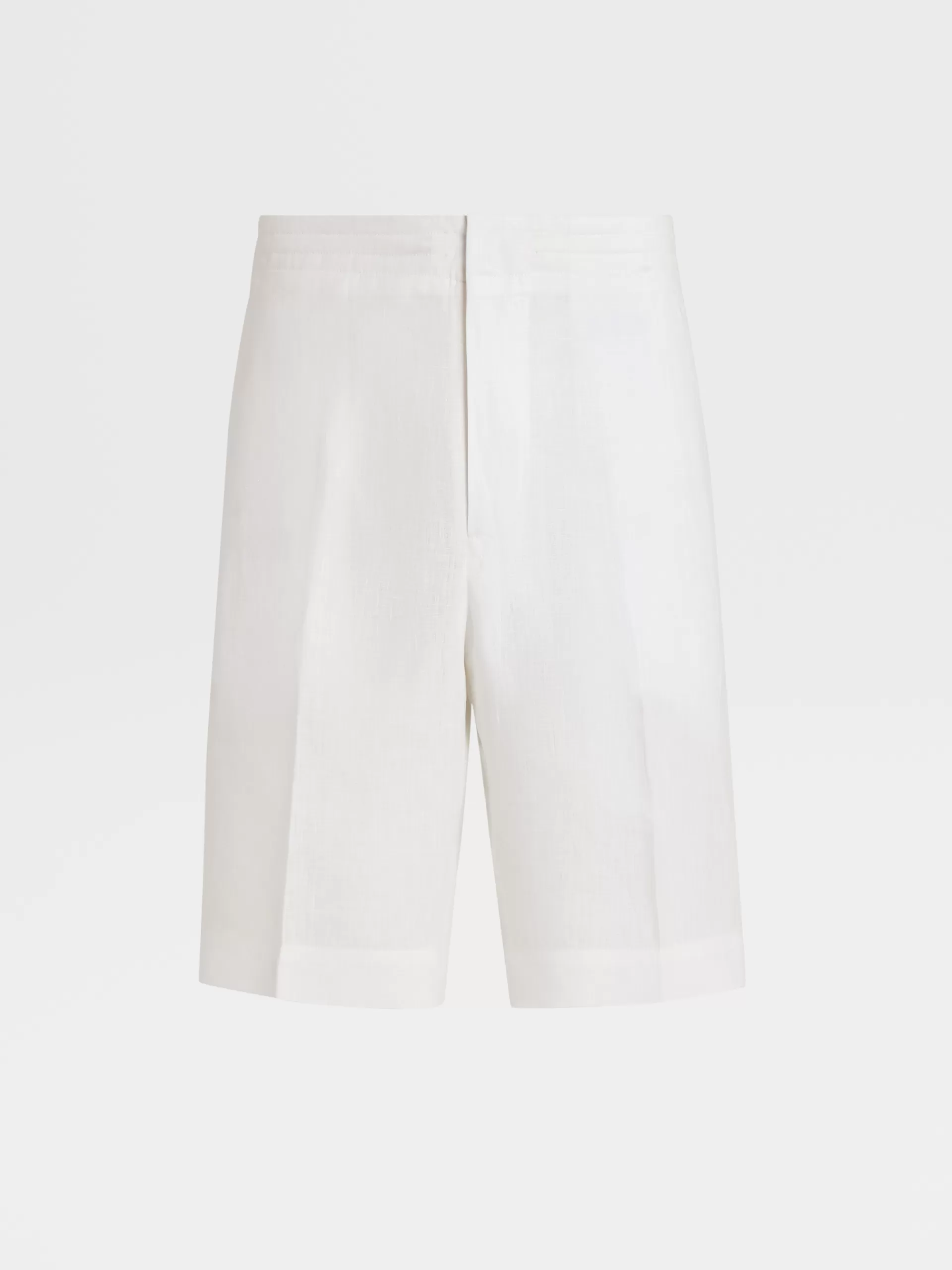 ZEGNA Calças^Calcoes S Em Linho Puro Branco