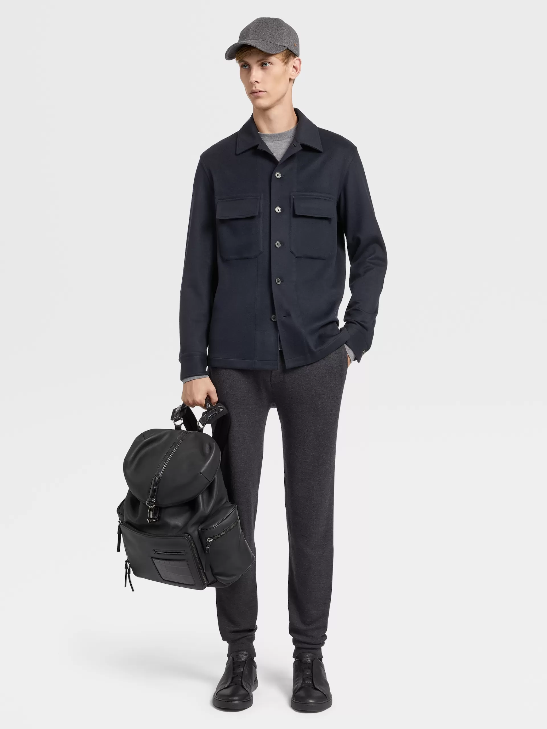 ZEGNA Malhas^Camisola De Malha De Gola Redonda Em La 12Milmil12 No Tom Cinza-Claro Mesclado