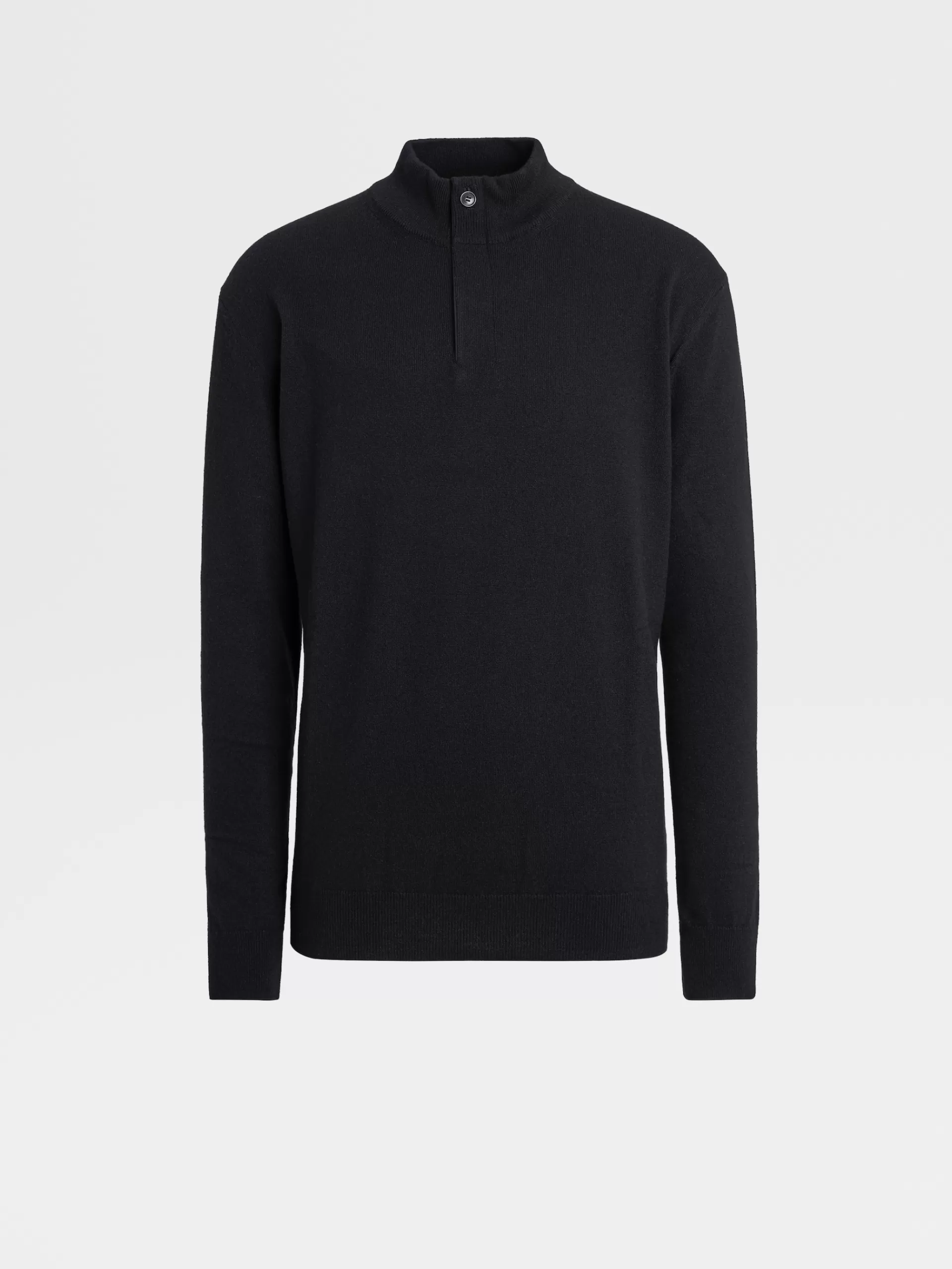 ZEGNA Malhas^Camisola De Meia Gola Oasi Cashmere Com Fecho De Correr Preta Preto