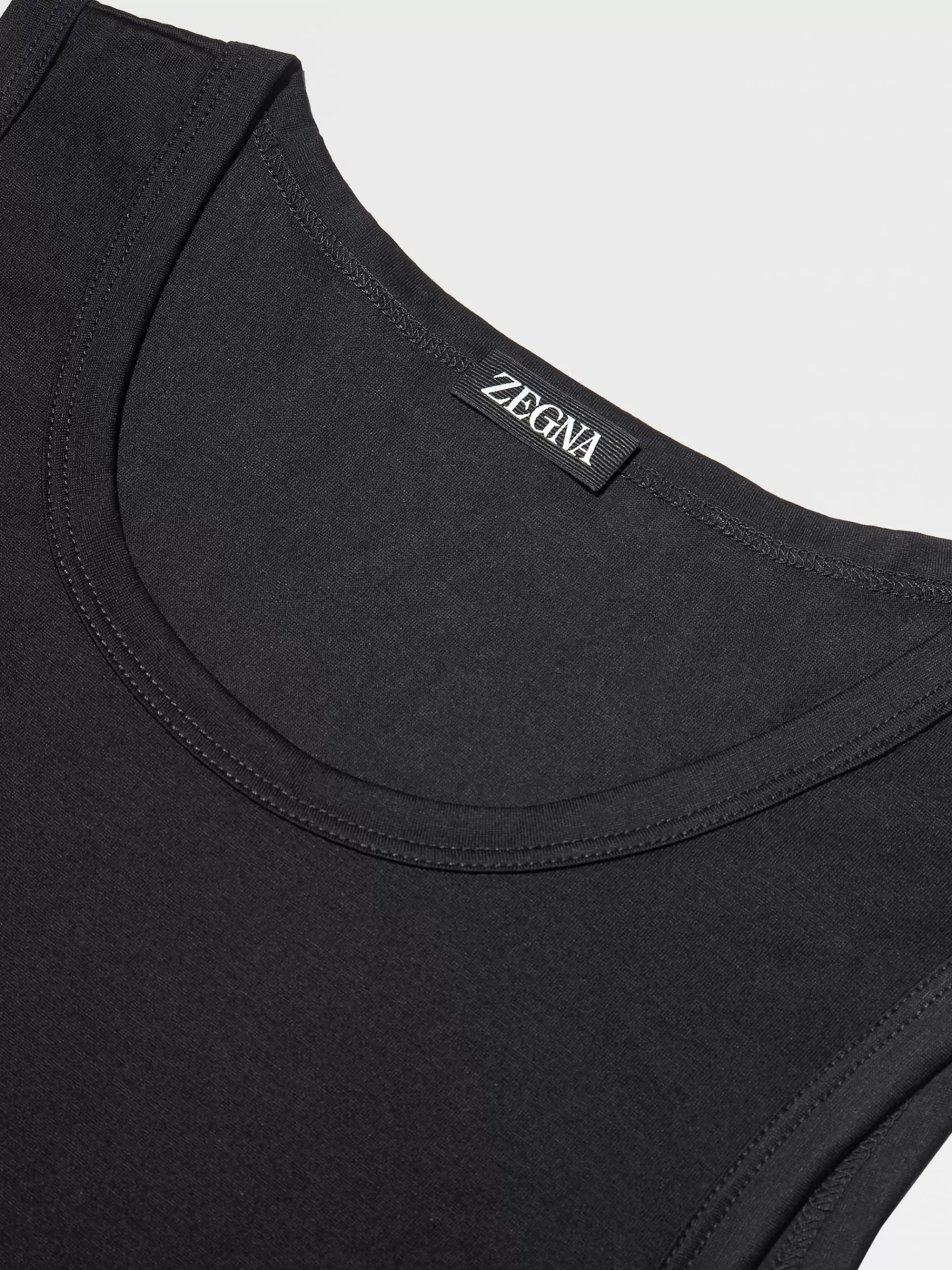 ZEGNA Roupa Interior E Meias^Camisola Sem Manga Em Algodao Preto