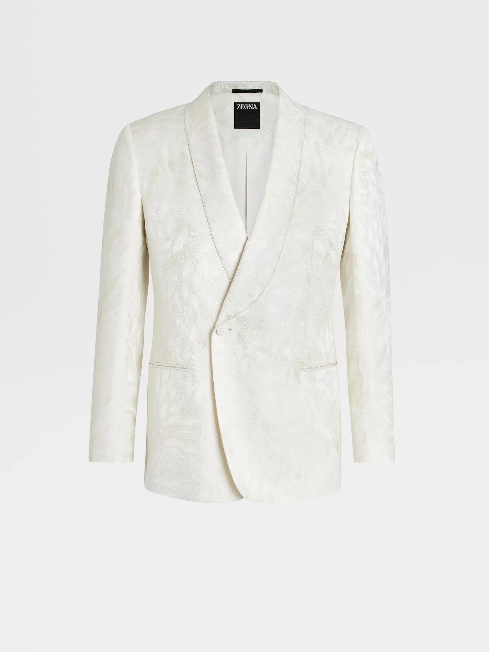 ZEGNA Blazers^Casaco De Noite Em Jacquard De Seda E La Branco