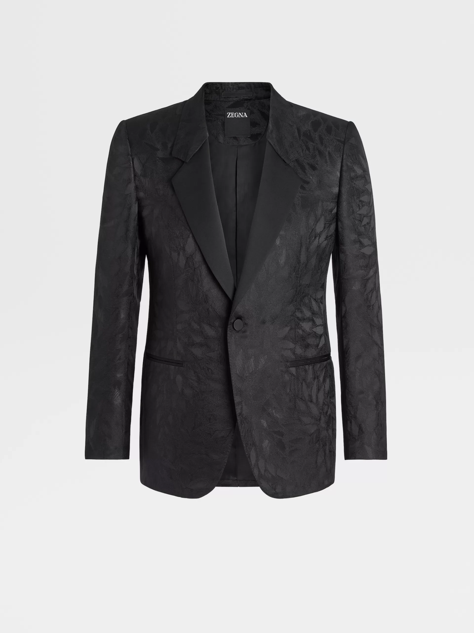 ZEGNA Blazers^Casaco De Noite Em Jacquard De Seda E La Preto