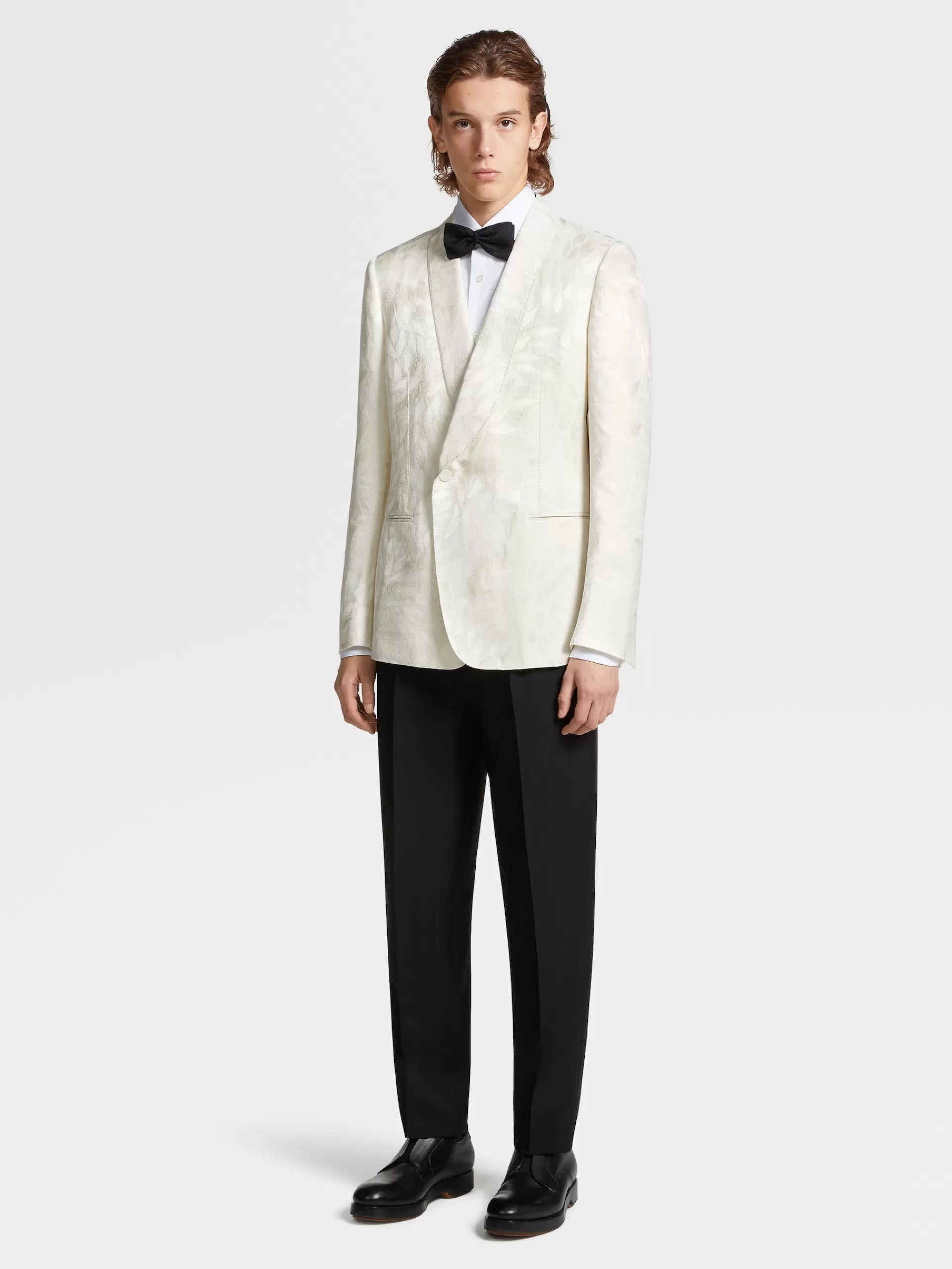 ZEGNA Blazers^Casaco De Noite Em Jacquard De Seda E La Branco