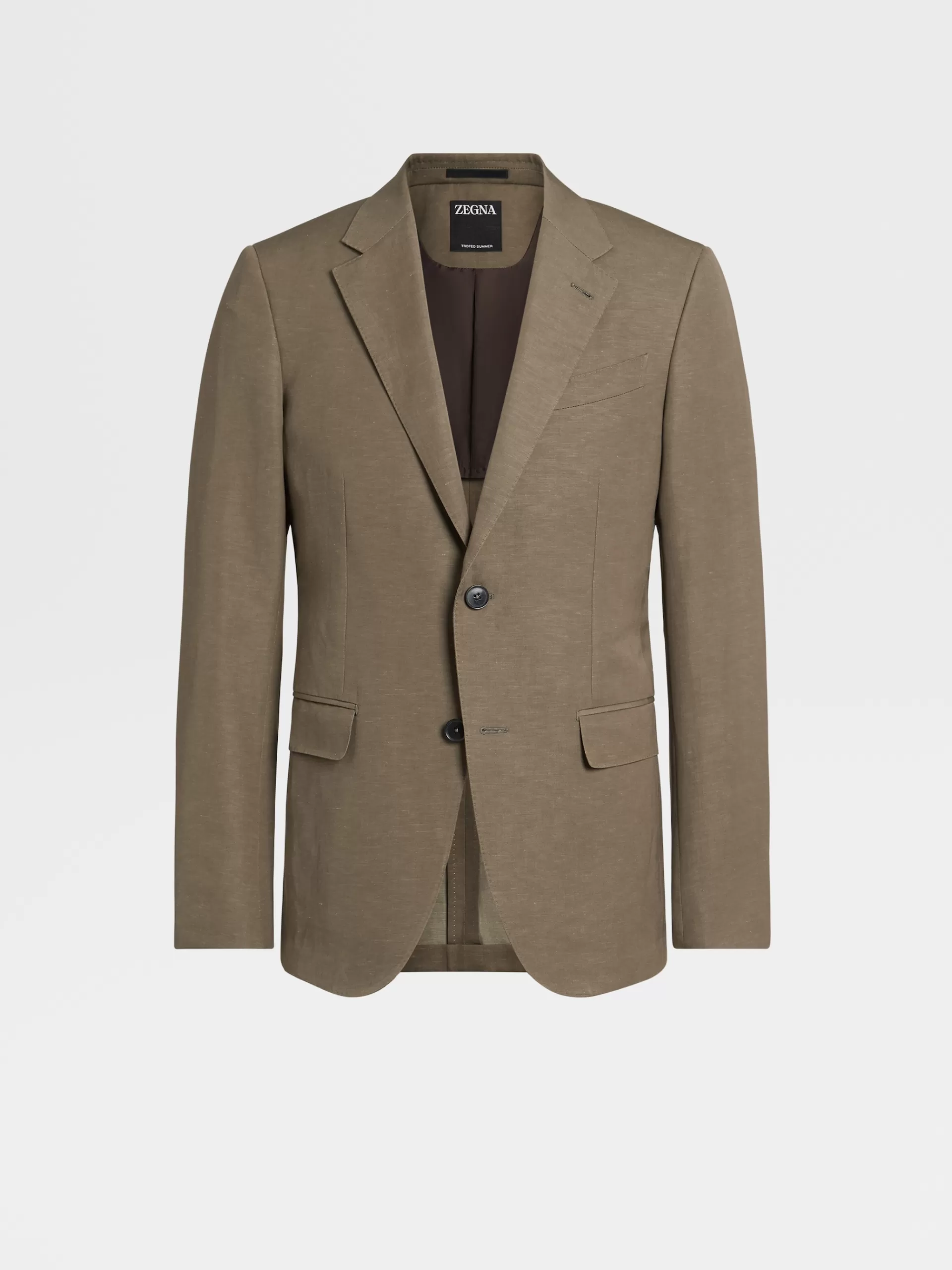 ZEGNA Blazers^Casaco Em La E Linho Trofeo™ Summer Verde-Tropa Claro