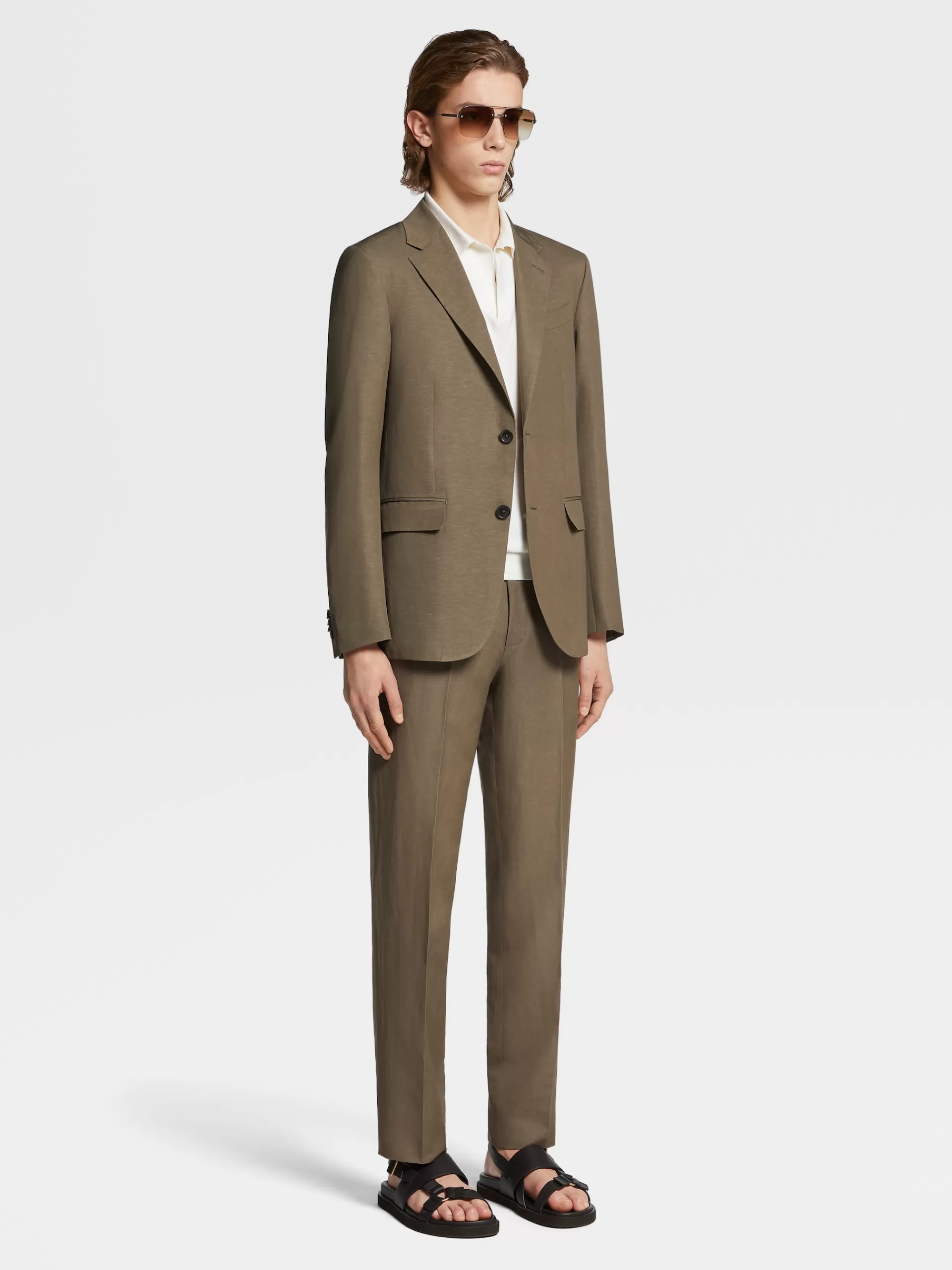ZEGNA Blazers^Casaco Em La E Linho Trofeo™ Summer Verde-Tropa Claro