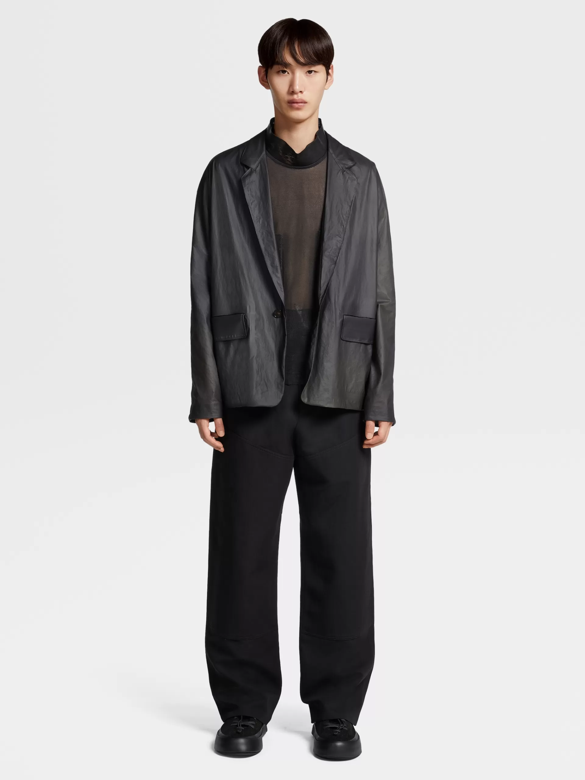 ZEGNA Blazers^Casaco Em Tecido Tecnico Efeito Tie Dye Preto