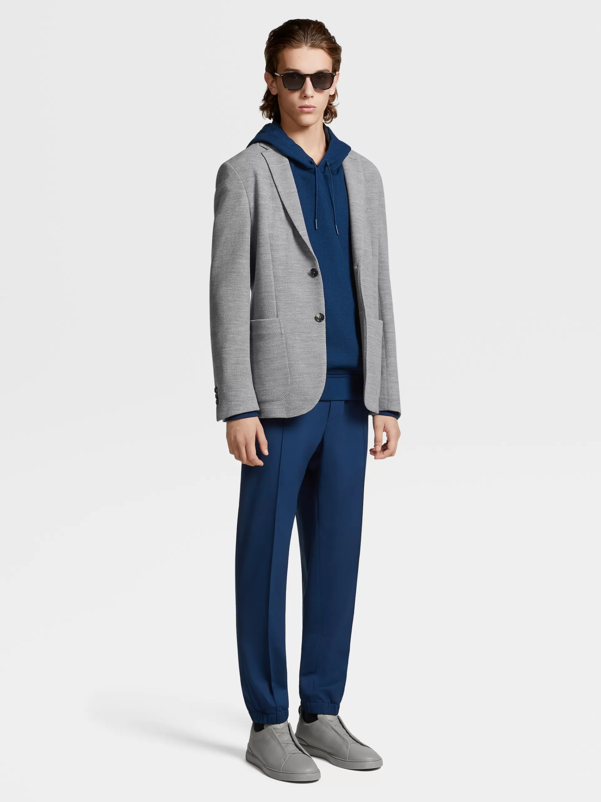 ZEGNA Blazers^Casaco Packaway Em Jersei De La High Performance™ E Algodao Cinzento-Claro