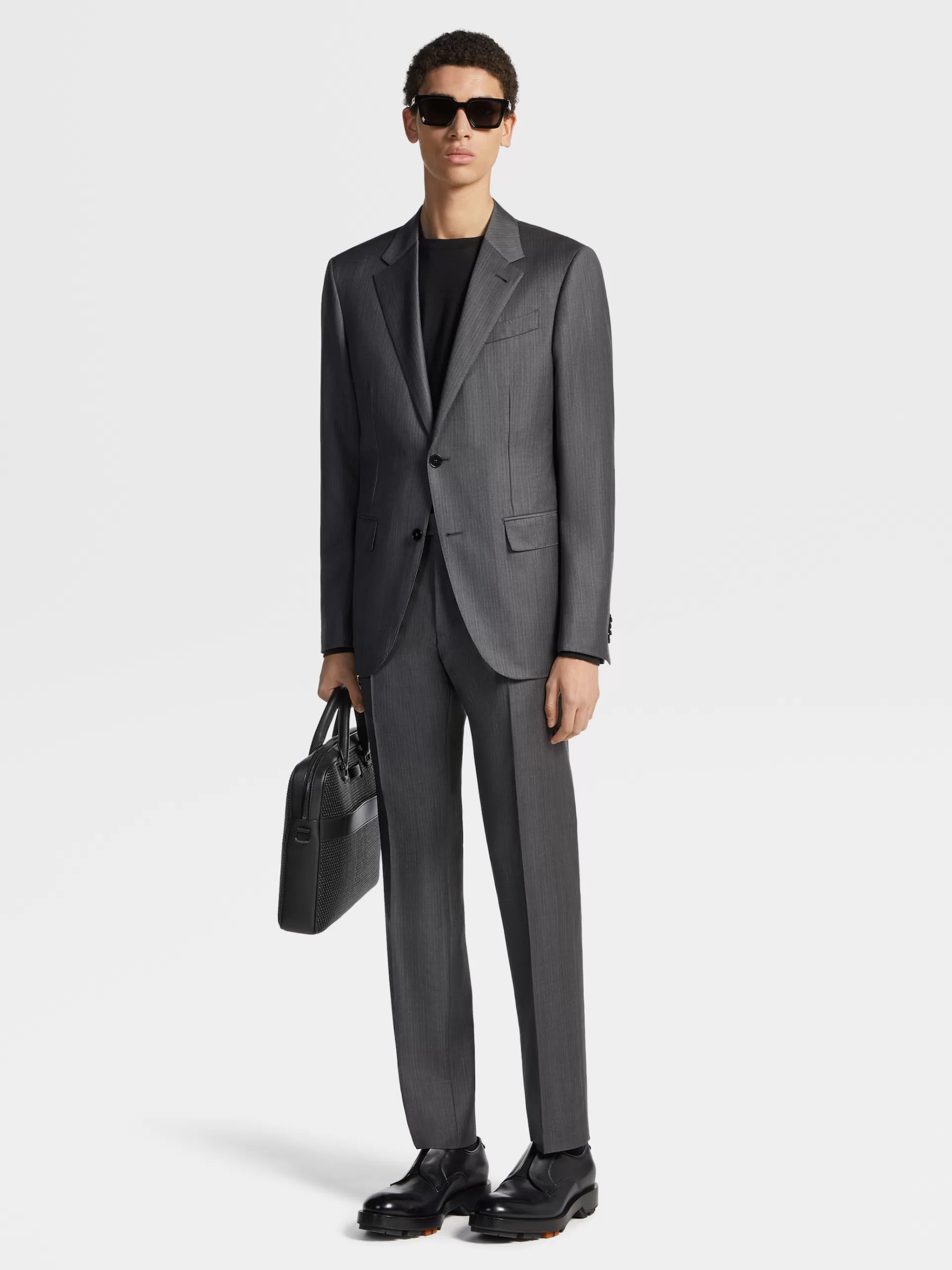 ZEGNA Fatos^Fato Em La Trofeo™ Padrao Riscas Cinzento-Escuro
