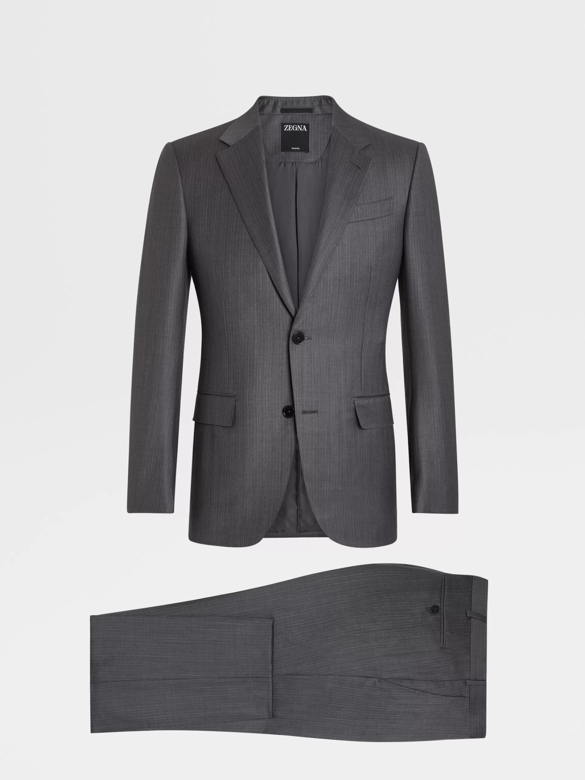 ZEGNA Fatos^Fato Em La Trofeo™ Padrao Riscas Cinzento-Escuro