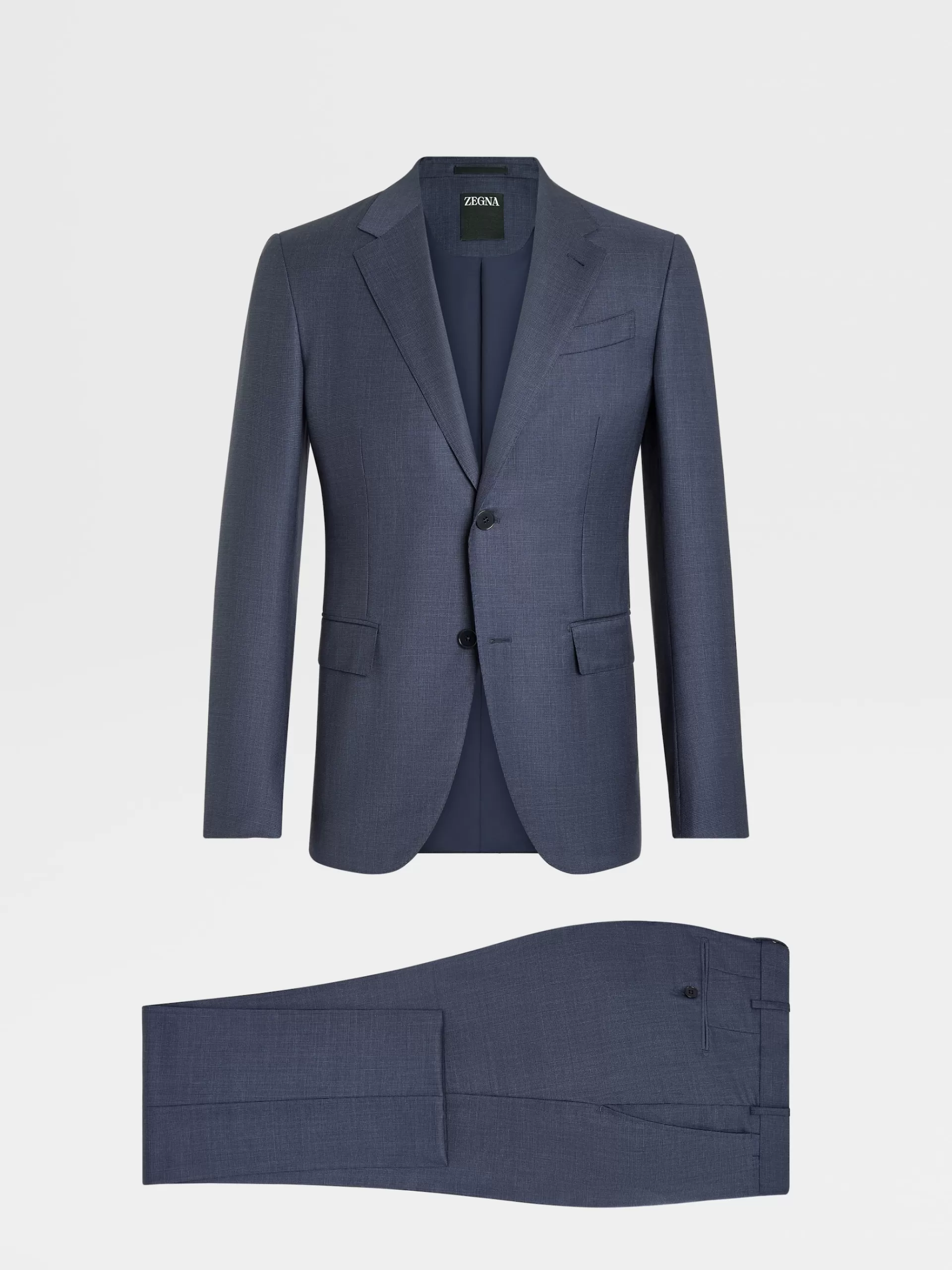 ZEGNA Fatos^Fato Microestruturado Em Pura La Azul