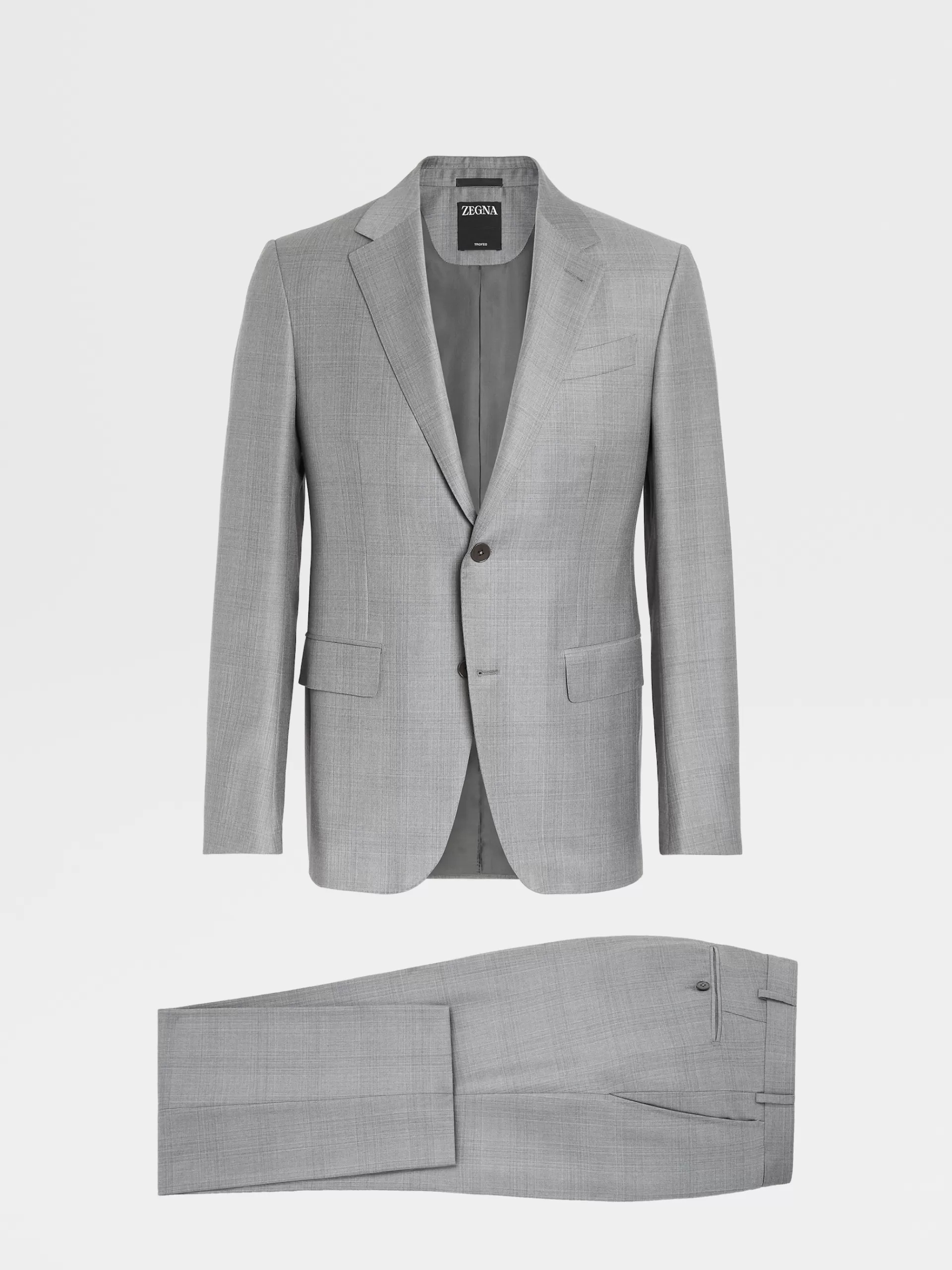 ZEGNA Fatos^Fato Natural De La Trofeo™ Principe De Gales Cinza-Claro Cinzento-Claro