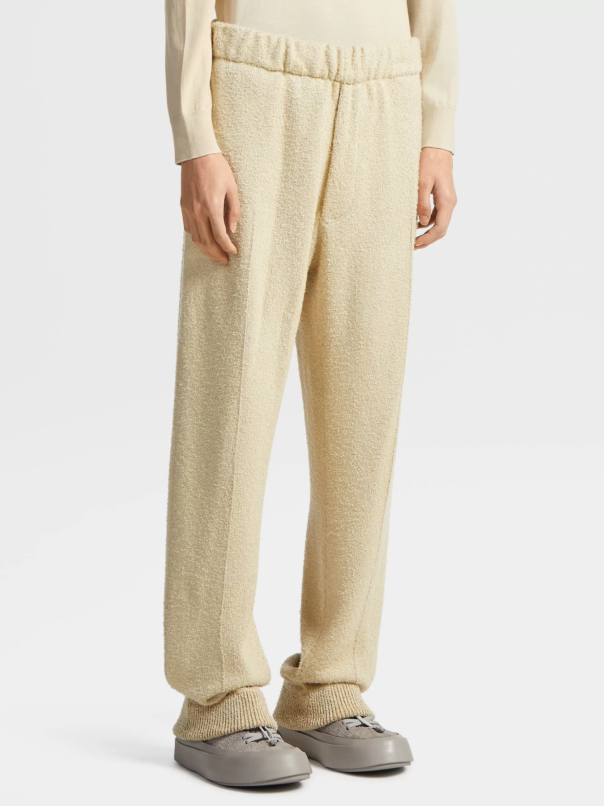 ZEGNA Calças Jogger^Joggers De Malha S Em Seda E Caxemira Bege