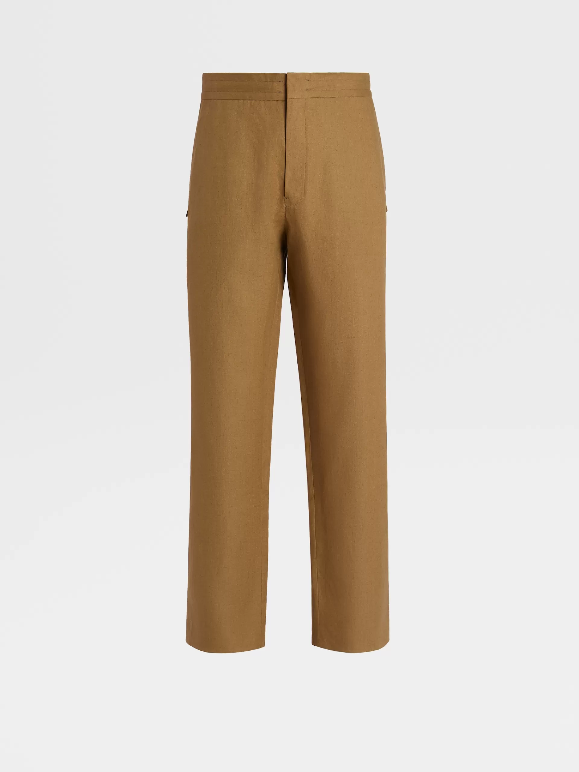 ZEGNA Calças Jogger^Joggers No Tom Em Linho Puro Verde-Tropa Claro