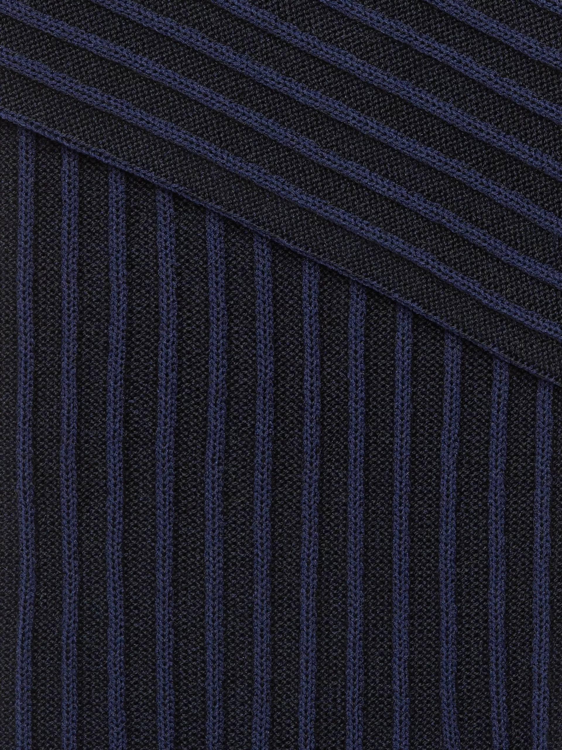 ZEGNA Roupa Interior E Meias^Meias De Cano Medio Caneladas Em Mistura De Algodao Azul-Noite