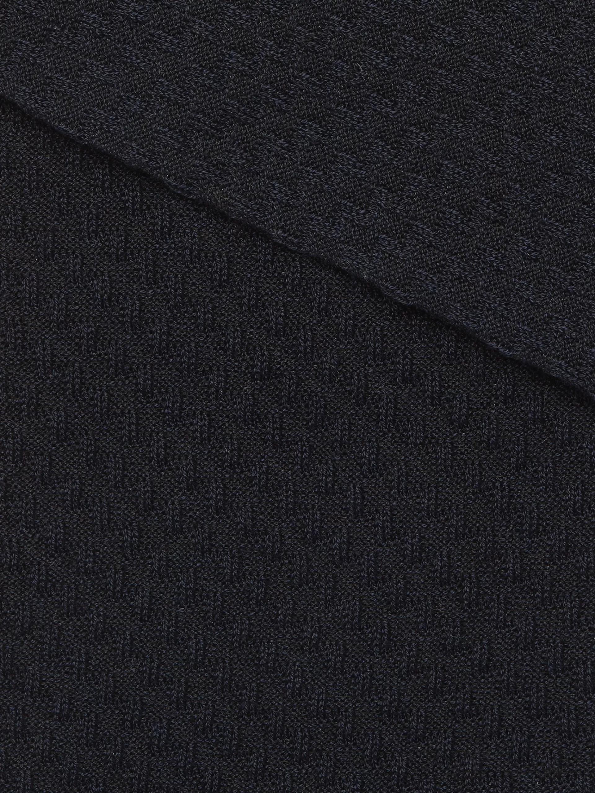 ZEGNA Roupa Interior E Meias^Meias De Cano Medio Texturizadas Em Mistura De Liocel Azul-Noite