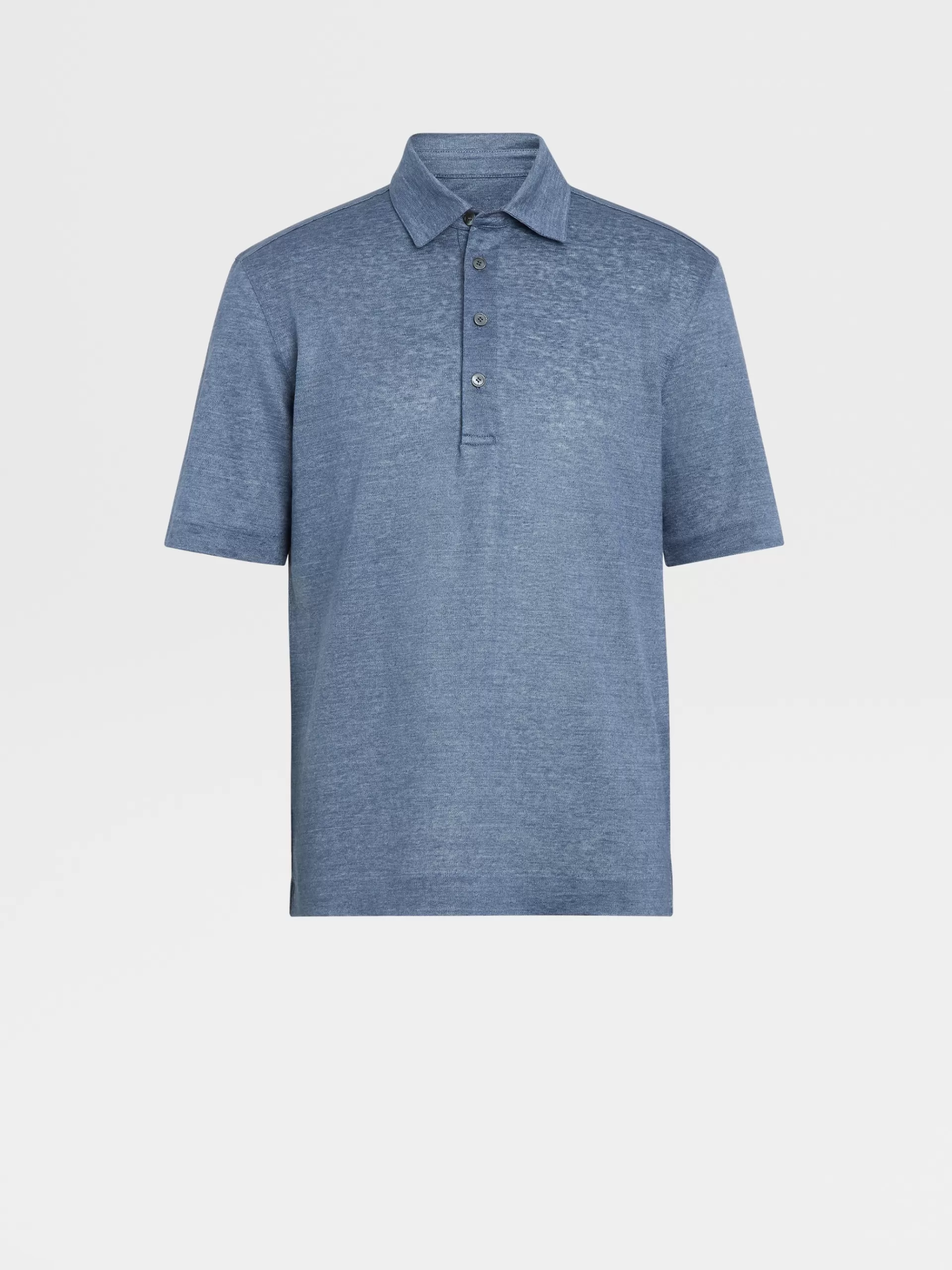 ZEGNA Polos^Polo Em Linho Azul Avio