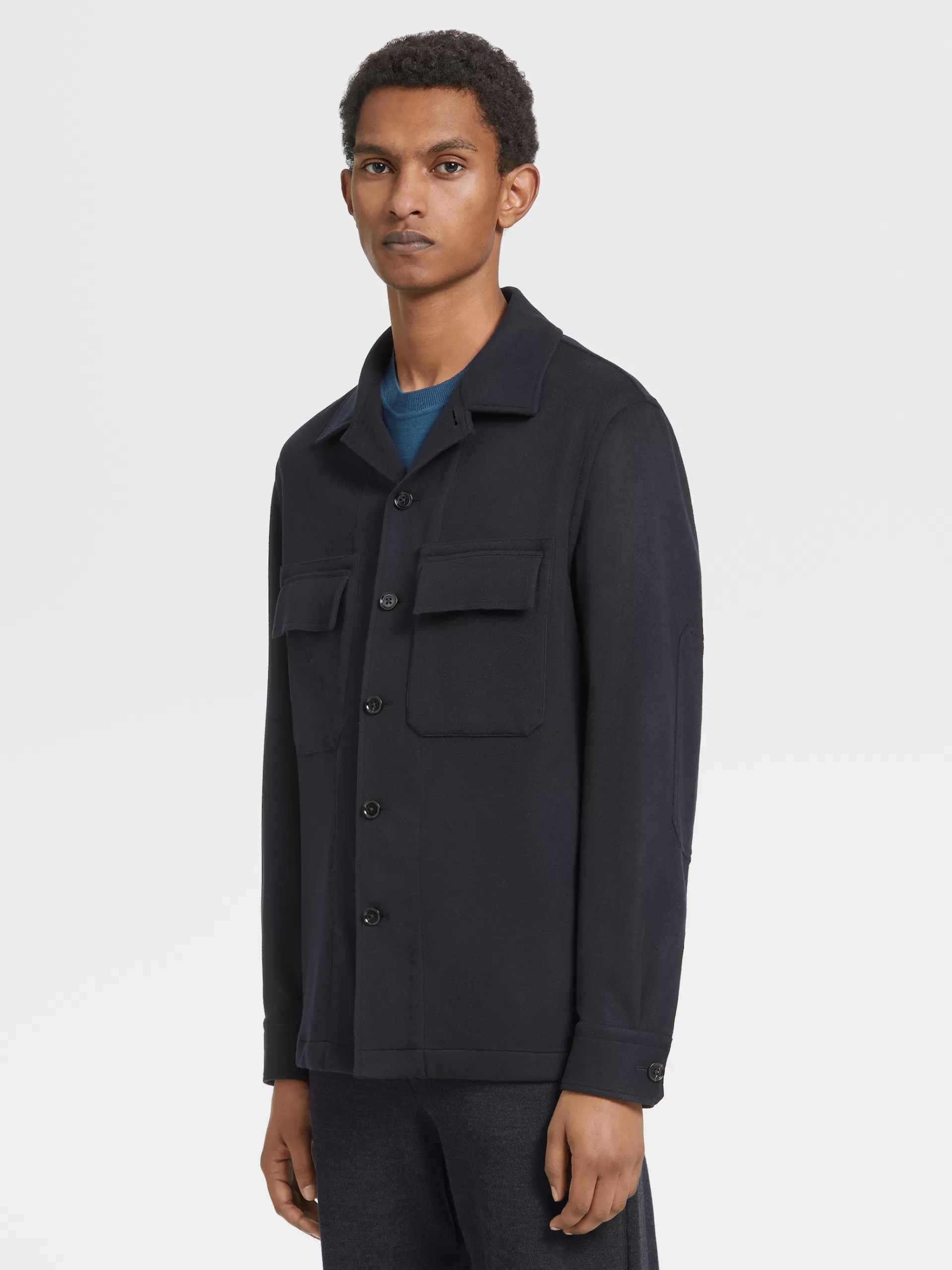 ZEGNA Sobrecamisas E Casacos Chore^Sobrecamisa Em La 12Milmil12 Azul-Marinho