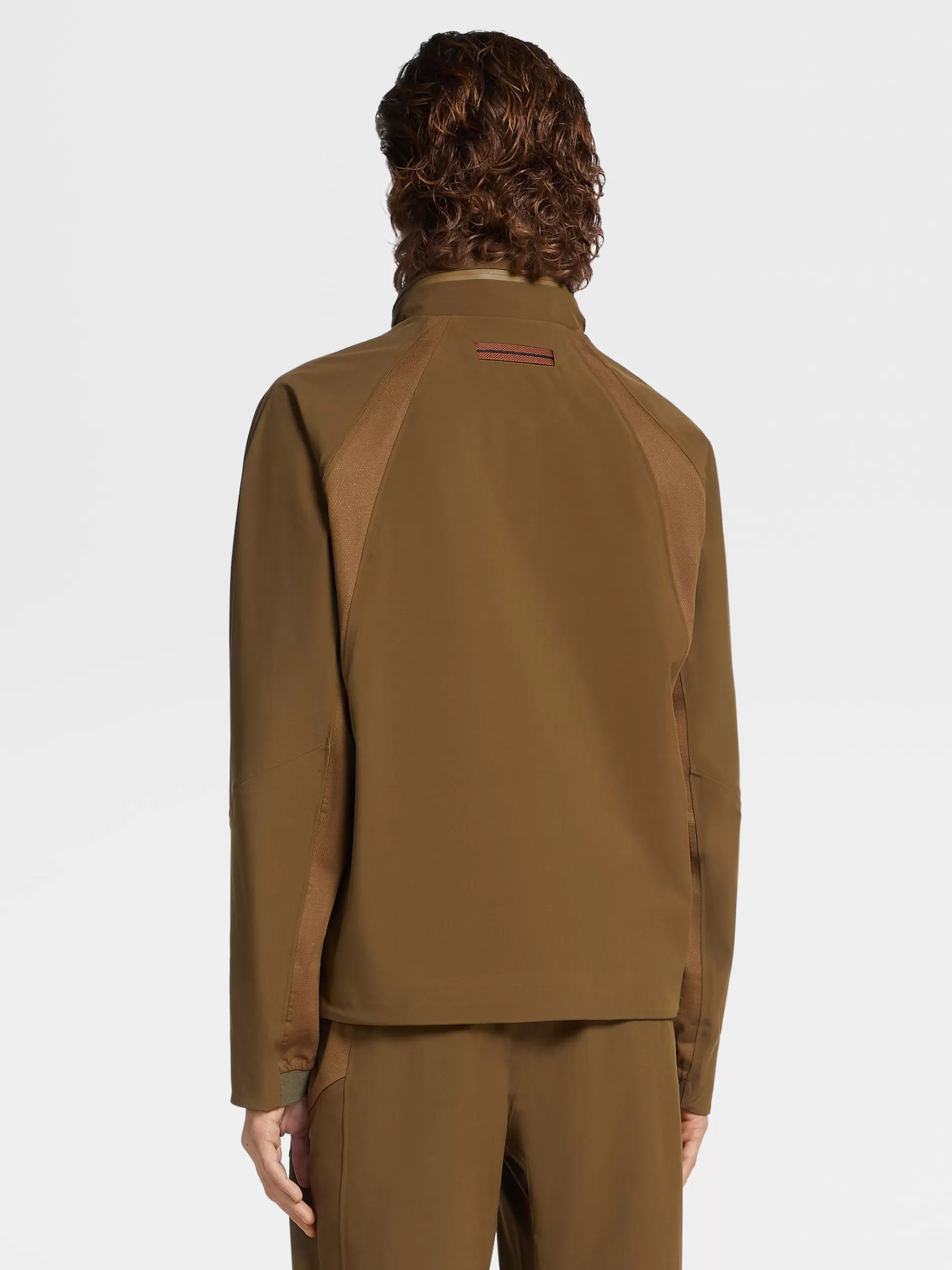 ZEGNA Roupa Desportiva^Sweatshirt De 3 Camadas Em La Techmerino™ Com Fecho De Correr Integral Verde-Azeitona Escura Verde-Azeitona Escuro