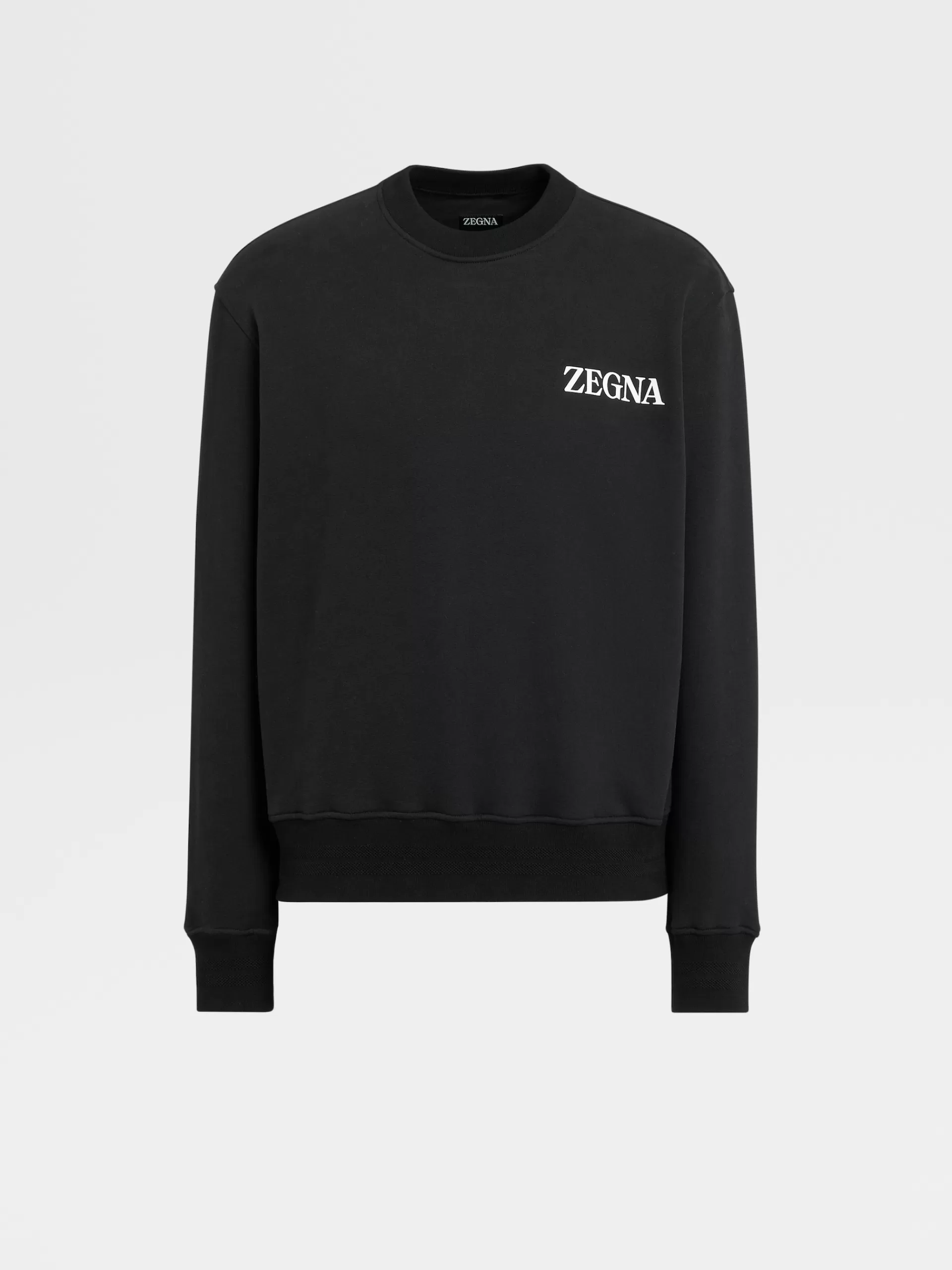 ZEGNA Sweatshirts^Sweatshirt De Gola Redonda Em Algodao #Usetheexisting™ Preto