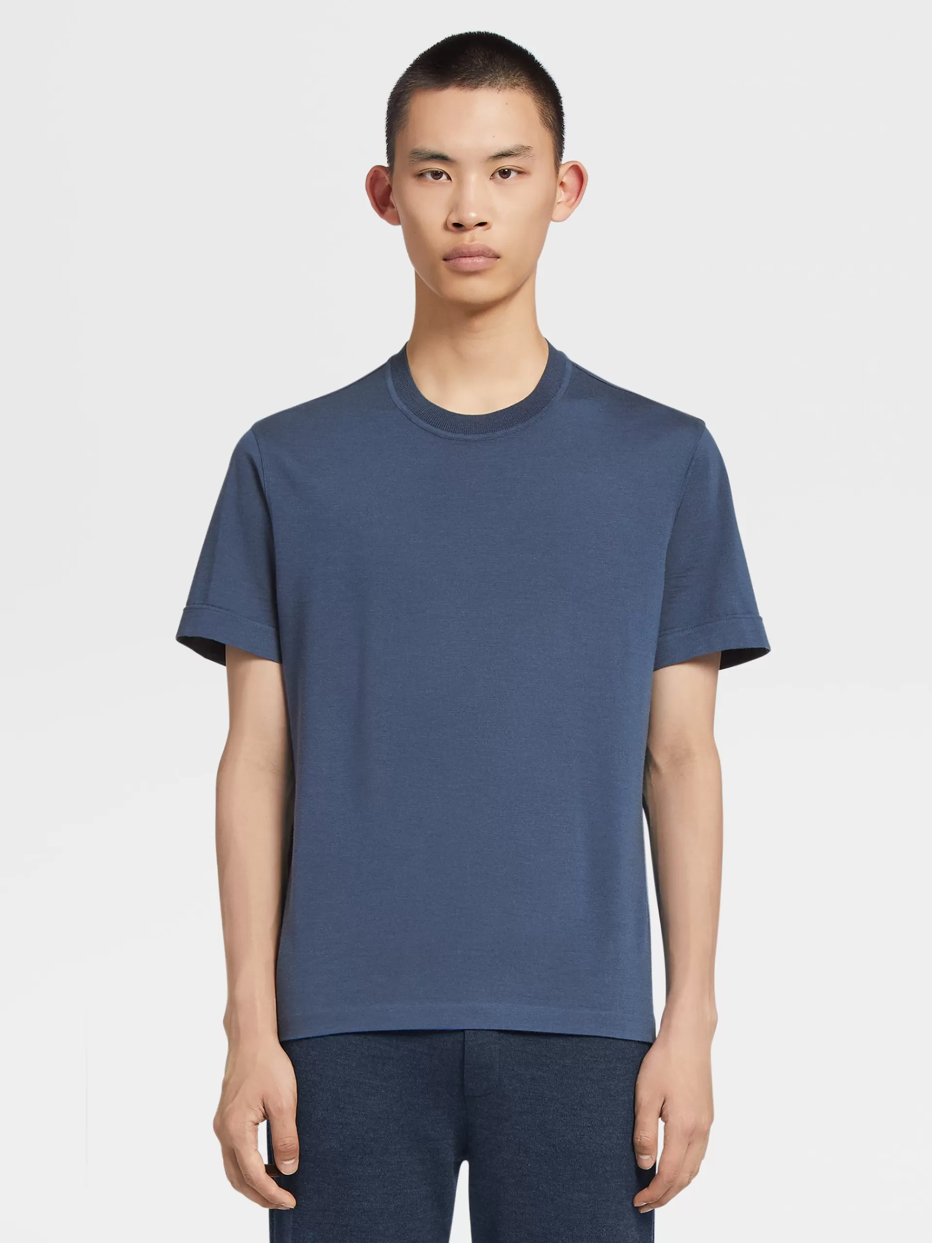 ZEGNA T-Shirts^T-Shirt Em Jersei De La 12Milmil12 Azul Avio